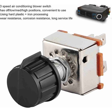 Interruptor universal de 3 velocidades para ventilador de aire acondicionado con perilla giratoria de plástico.