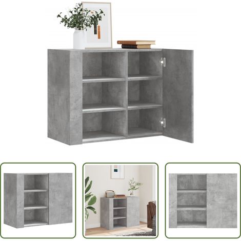 Holzwerkstoff - Wandregal Betongrau 75x35x60 cm Holzwerkstoff (1/5)