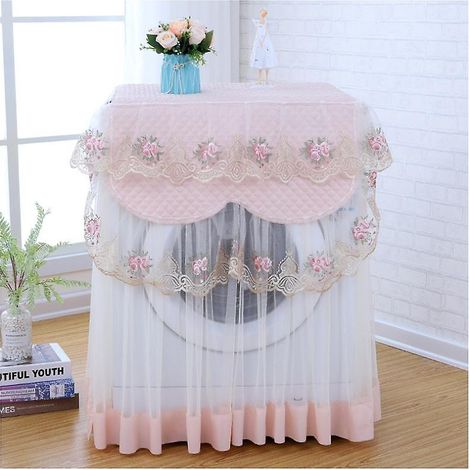 Housse de protection anti-poussière pour lave-linge séchant - 60 x 60 x 85 cm - Rose (1/5)