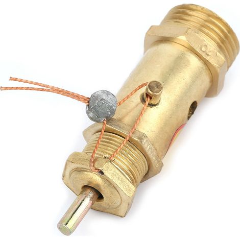 Soupape de sécurité en laiton G1/2 pour compresseurs d'air, adaptée aux chaudières et aux générateurs de vapeur (10 kg) (1/5)