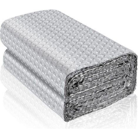 Film isolant thermique en aluminium 5m×60cm Réflecteur de chaleur pour fenêtres, murs et voitures Installation facile et durable (1/5)