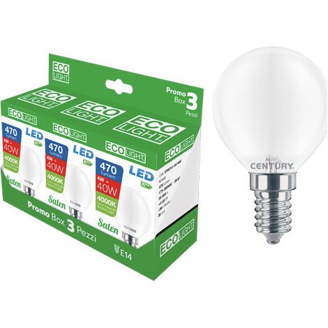 Kit 3 ampoules LED dans Miniglobo E14 Ecolight 4W