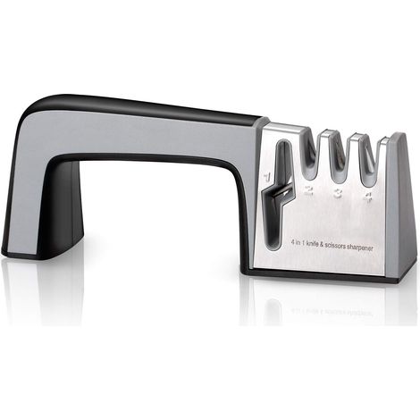 MINKUROW Afilador De Cuchillos Profesional, Afilador De Cuchillos 4 En 1, Afilador De Cuchillos Manual Para Cuchillos De Cocina, Afilador De Cuchillos De Tijera Con Base Antideslizante (1/5)