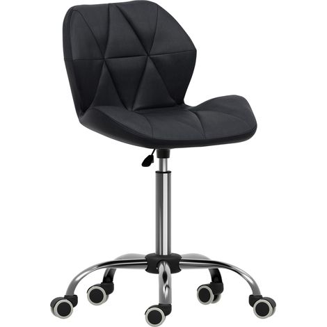 Geo Office Chair Faux Leather Adjustable Computer Desk Chair Padded Swivel Seat, Black