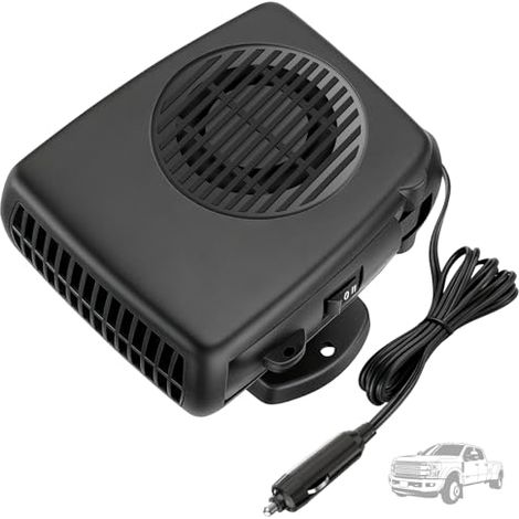 Calefactor portátil para coche de 200 W y 12 V, con encendedor y calefactor de 12 V para autocaravana, desempañador de calentamiento rápido con ventilación ajustable de 360° para descongelar en invier (1/5)