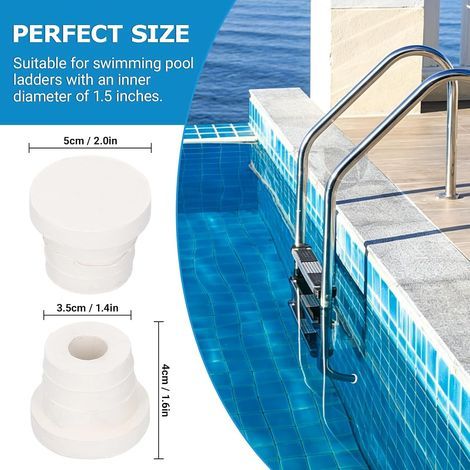 Echelle Piscine Bouchons en Caoutchouc, 2 pièces 3.5cm diamètre intérieur Pare Chocs d'échelle Caoutchouc Pare-Chocs Garde de sécurité Fournitures de Piscine pour échelle de Piscine (1/4)