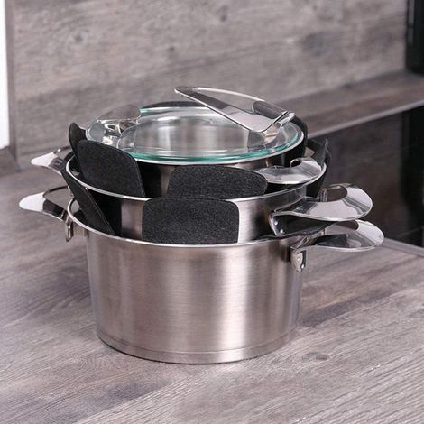 Lot de 6 dessous de plat isolants empilables pour casseroles et poêles, protège-ustensiles de cuisine (1/5)
