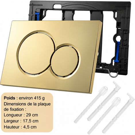 Plaque de déclenchement double touche WC suspendu Sigma en acier inoxydable - Or mat réf 2543 500 g – Livraison gratuite
