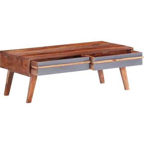 Maison Exclusive - Table basse gris 110x50x40 cm bois massif (1/5)