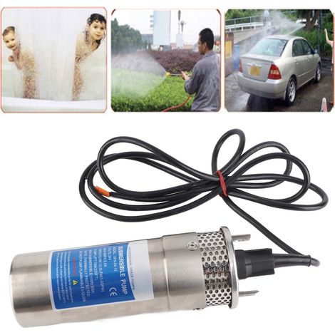 Pompa sommergibile per pozzi da 24 V - Alimentazione solare, acciaio inossidabile, 12 l/minuto, prevalenza massima 70 m, pompa per pozzi per irrigazione e case isolate (1/4)