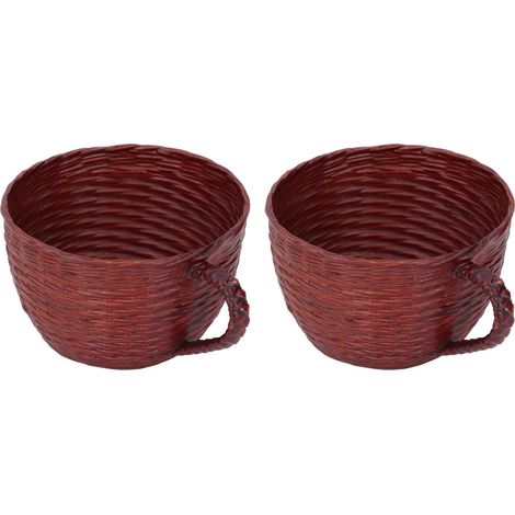 Pot de fleurs tressé pour succulentes, mignon, en forme de coupe, durable et multifonctionnel, idéal pour la maison, le balcon ou le bureau. (1/5)