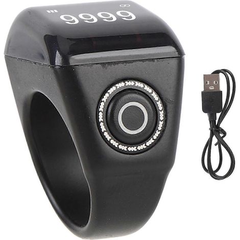 Elektronischer Fingerzähler, smart, IP67 regensicher, wiederaufladbar, digitaler Tasbih-Fingerzähler für Sport