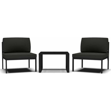 Maison Exclusive - Set Divani da Giardino 3 pz con Cuscini in Alluminio Antracite (1/5)
