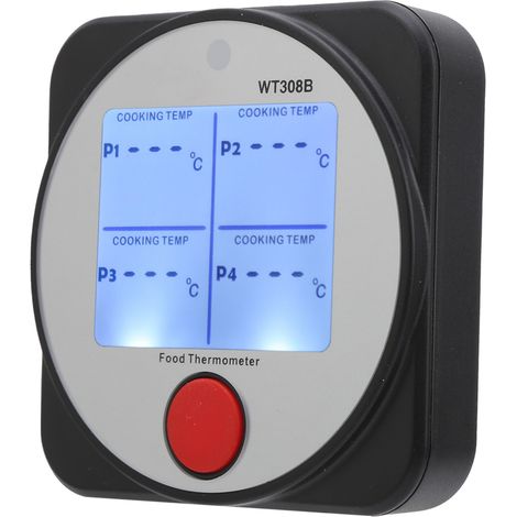 WT308B Kabelloses Kochthermometer mit Sonde -40300℃, digitales Dual-Sensor-Lebensmittelthermometer aus Edelstahl für die Küche (1/5)