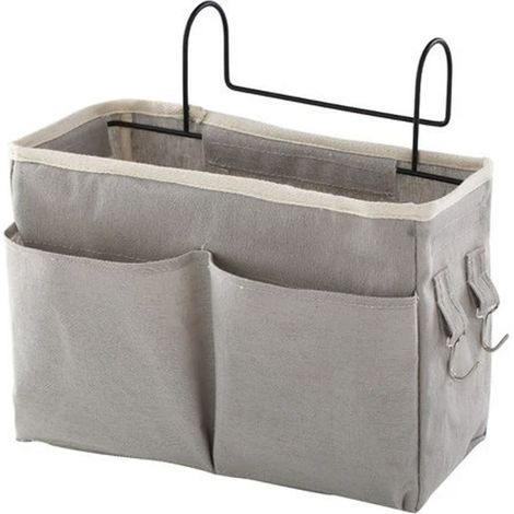 Organisateur de lit à pochette,sac de rangement suspendu imperméable pour lit, canapé, dortoir, magazines, lunettes, livres (1/5)