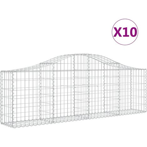 Maison Exclusive - Cestas de gaviones 10 uds forma de arco hierro