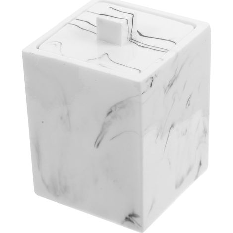 White Resin Case for Storing Cotton Swabs and Toothpicks (1/5)