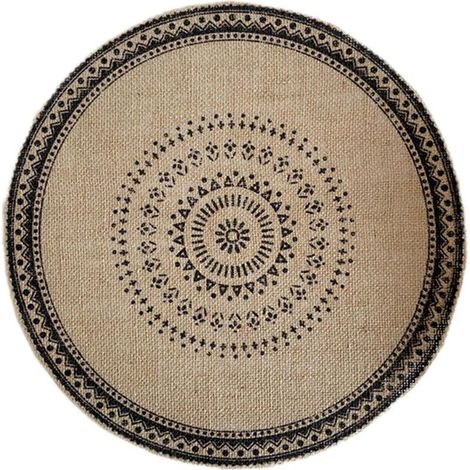 Napperon Rond Tissé à Franges De Jute 38 Cm Tapis De Table Imprimé Naturel Tapis De Table De Cuisine Antidérapant Résistant à La Chaleur Coussin De Protection De l'environnement (1/5)