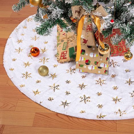 120 cm Weihnachtsbaumdecke, weiße Weihnachtsbaummatte aus Kunstfell