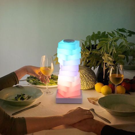 Lampe De Table LED Moderne Ronde RGB Variateur Tactile 3000K 16 Couleurs Changeantes Pour Chambre Salon Enfants (1/4)