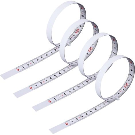 4 Pièces Mètre à Ruban en Acier au Carbone Auto-adhésif, mesure précise tailleur, Imperméables et antirouille, 1m Règle en Acier à l'échelle Collante, pour Etablis et Machines (1/5)