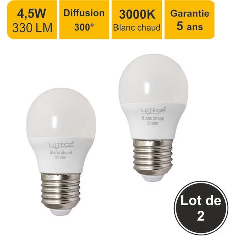 [JAMAIS UTILISÉ] Lot de 2 ampoules LED E27 4,5W 330Lm 3000K - garantie 5 ans (1/4)