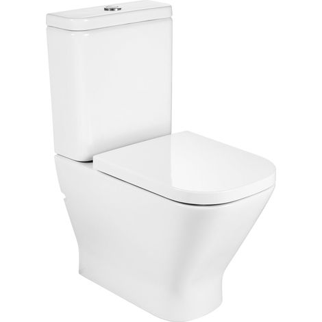 Inodoro completo con taza con salida dual con cisterna de alimentación lateral y asiento con caída libre THE GAP - ROCA