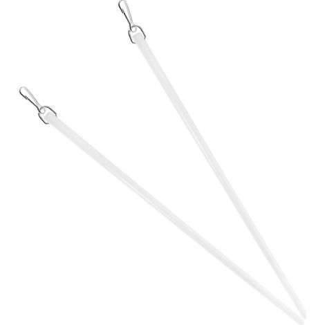 Lot de 2 tringles à rideaux de rechange en acrylique de 43 cm avec crochet, pour stores et fenêtres transparentes. Accessoire pour incliner les rideaux. (1/5)