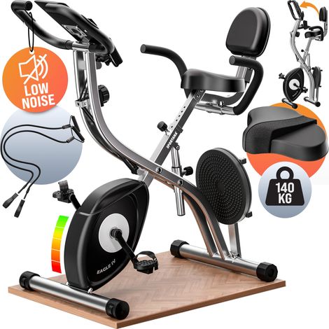 SPORTANA® Eagle 4 Folding Multi Trainer Exercise Bike 10 Levels HR Sensor BT App (1/8)