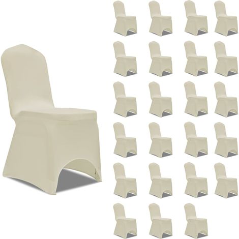 Funda de silla elástica color crema 24 unidades