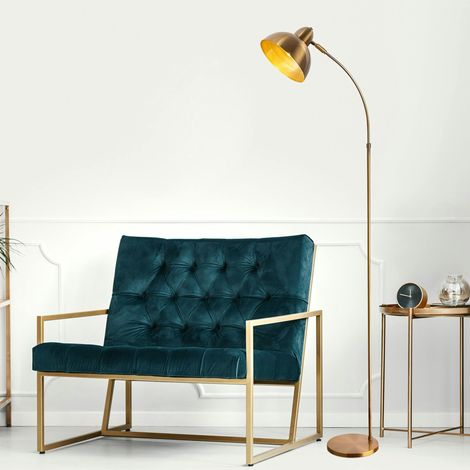 Lampadaire vintage cuivré avec abat-jour orientable SILE (1/5)