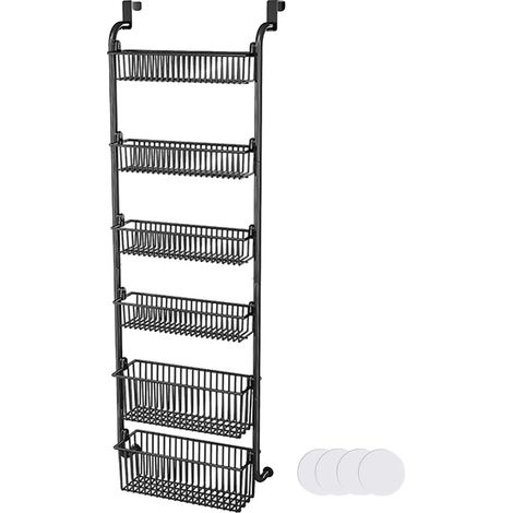 Étagère suspendue, 6 paniers en métal, design gain de place, Étagère noire (1/2)