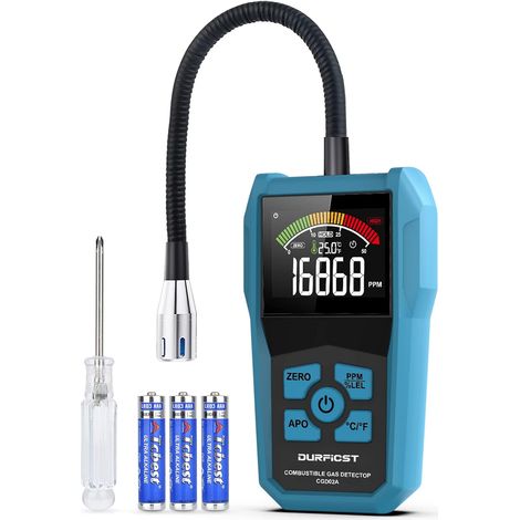 Détecteur de Fuite, avec Alarme Détecteur de Gaz Détecteur de Gaz Portable Camping Car pour Gaz Naturel, Gaz de Pétrole Liquéfié, Gaz de Charbon et Autres Gaz Combustibles (1/5)