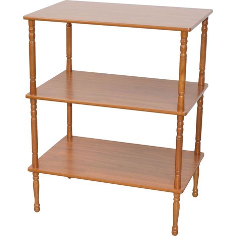 Estante con patas Mueble de almacenaje de 3 niveles en MDF y madera maciza color roble ETA05040
