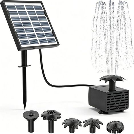 Pompe de fontaine solaire sans brosse 7V 1,5W débit 110 L/H pour bassin jardin système de circulation d’eau solaire (1/5)