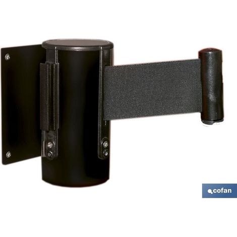 Soporte Pared Cinta Extensible Negra 2100 mm Y Anclajes