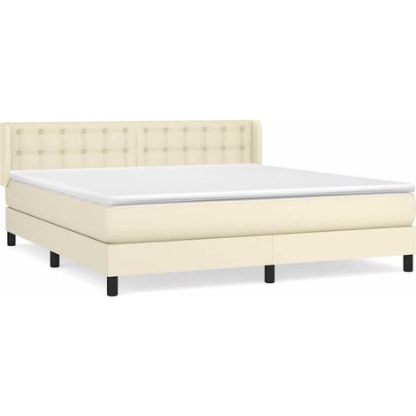 Maison Exclusive - Boxspringbett mit Matratze Creme 160x200 cm Ku (1/5)