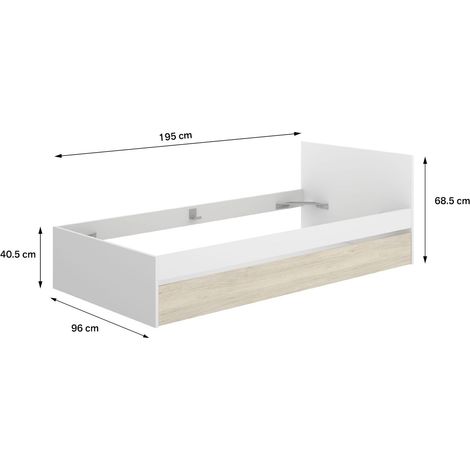 TOP Cama blanco natural con cajon arrastre (1/3)
