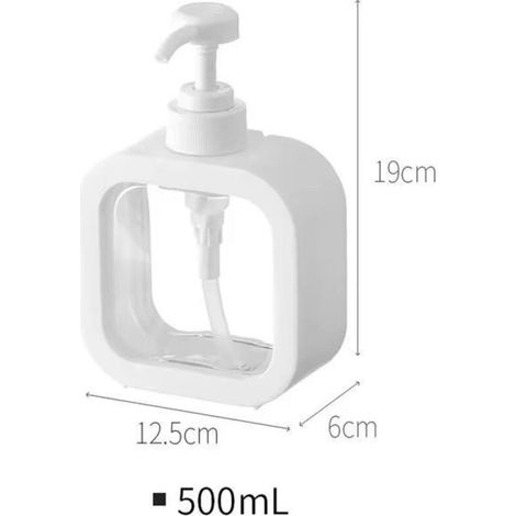 Distributeur de savon 300/500 ml pour salle de bain, rechargeable, pour lotion, shampoing et gel douche. Flacon pompe vide pour salle de bain.-AquaForge (1/5)
