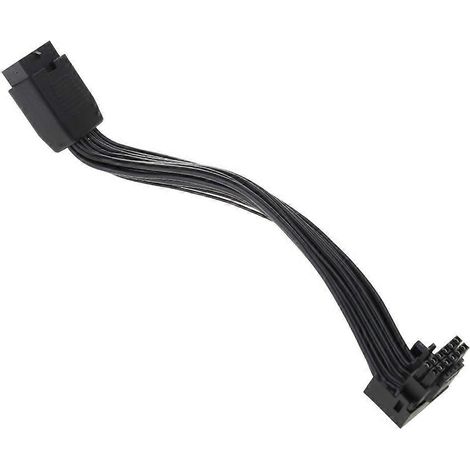 Adaptateur PCIe 5.0 16 broches 12VHPWR coudé à 90° vers connecteur droit 12+4 broches (fil noir) - (1/4)