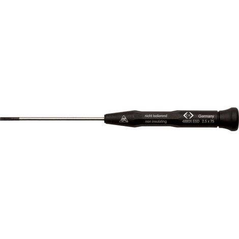 C.K Xonic ESD Cacciavite a taglio Larghezza della lama: 2.5 mm Lunghezza della lama: 75 mm DIN EN 61340-2
