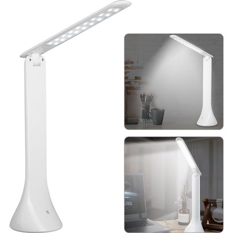 Lampe De Bureau LED - 18 Diodes - Réglage Tactile 3 Niveaux - Angle Pliable 0 À 180 Degrés - Blanc - 1 Pièce (1/5)