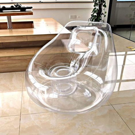 Transparent Uppblåsbar Soffa Stol Soffa, Campingmöbler, Soffa Bean Bag Lazy Soffa Stol Med Fotpump För Hem/kontor/ute/resor/camping/picknick (1/5)