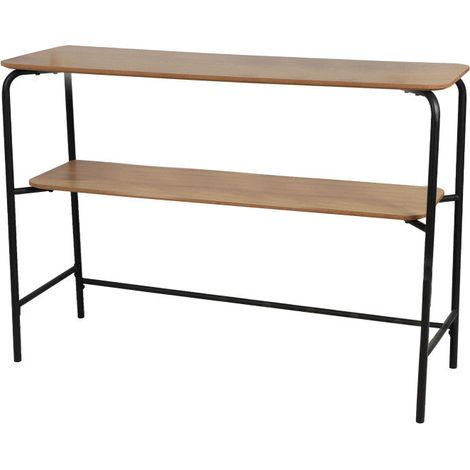 Console 2 plateaux 110x35x78 cm en bois et métal - LIESTEN (1/5)
