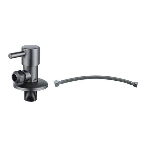 Fortifura Calvi Robinet d'arrêt d'angle avec flexible - flexible de 30 cm - 1/2"x3/8" - gunmetal brossé