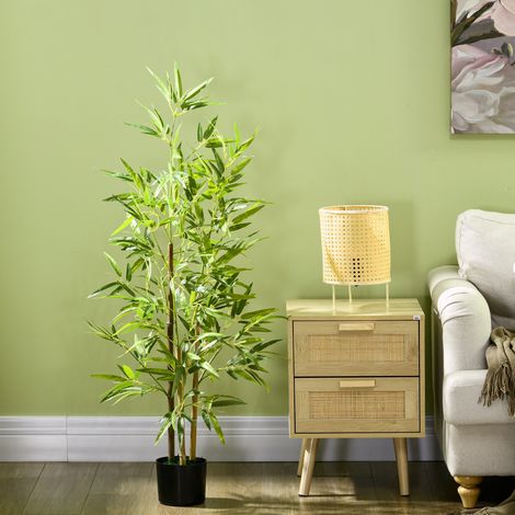 Bambou artificiel 120 cm en pot pour intérieur, tige décorative haute, plante factice design (1/5)