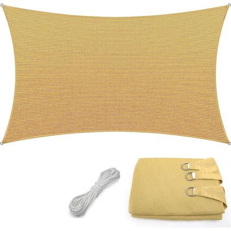 Voile d'ombrage, Protection soleil/vent – ​​Store en tissu PEHD – Voile d'ombrage d'extérieur 2 x 6 m, Auvent anti-UV Pour jardin et piscine (1/5)
