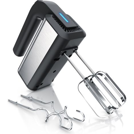 Arendo Elektrischer Handmixer - Handrührgerät Handrührer - 5 Geschwindigkeiten -inkl. 2 Rührbesen und 2 Knethaken aus Edelstahl - Soft Touch Gehäuse (1/5)