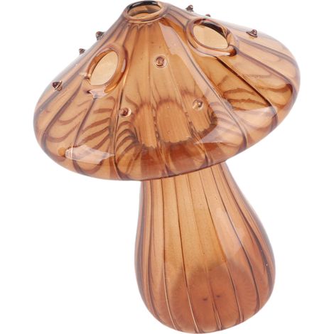 Bonito jarrón de cristal con forma de seta hidropónica – decoración para el hogar/oficina – 12 x 9 cm (1/5)