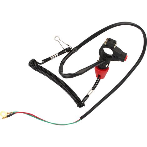 Cordon de sécurité arrêt moteur 12V CO pour ATV bateau, 1x lanière de coupe-fil avec interrupteur d'urgence (1/5)